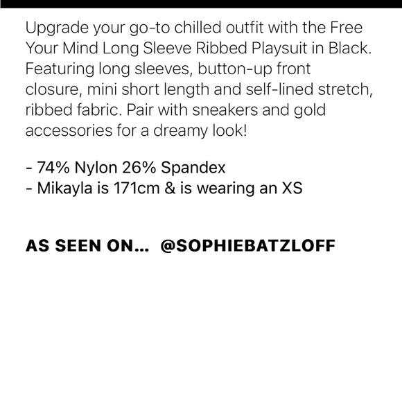 NEW whitefox black rubbed long sleeve playsuit romper - Picture 7 of 7